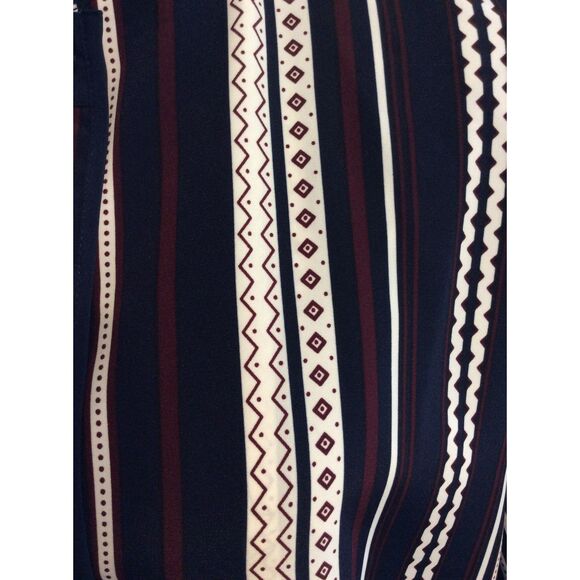 Vintage Size 10 Womens Button Front Striped Lined Blouse - Picture 8 of 9